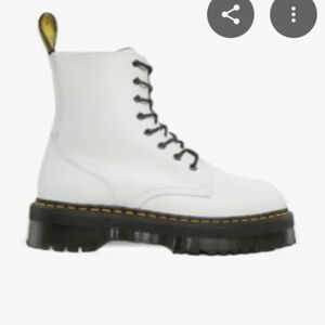 Dr Martens white platform boots